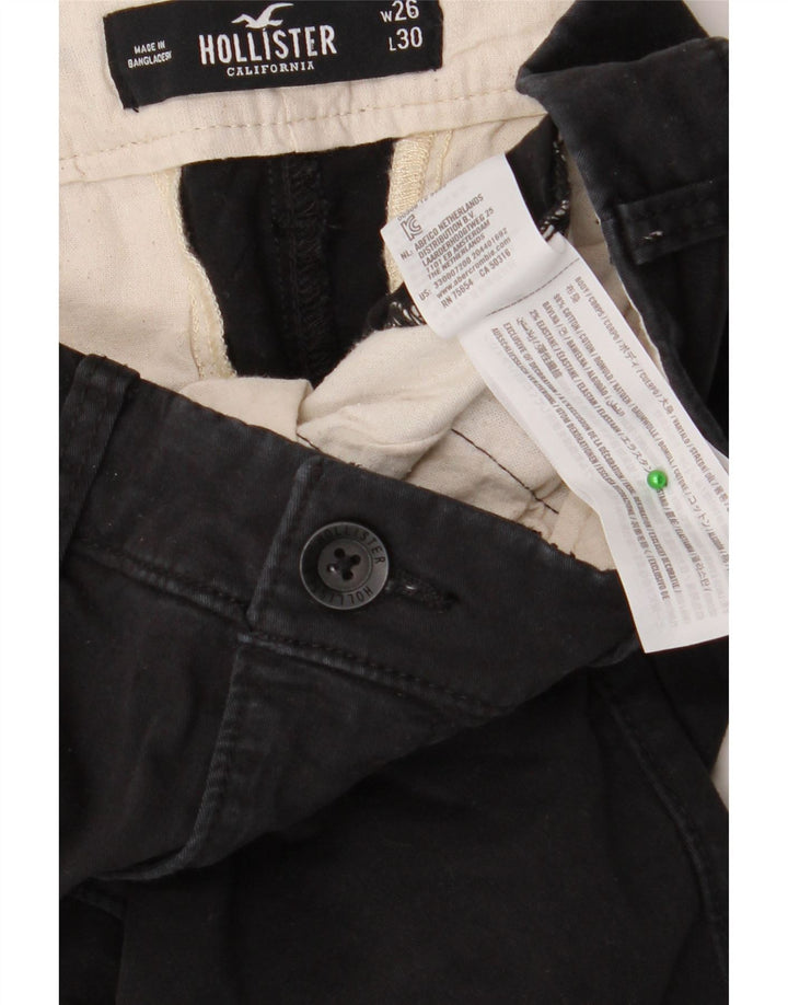 HOLLISTER Pantalones chinos ajustados para mujer W26 L30 Algodón negro