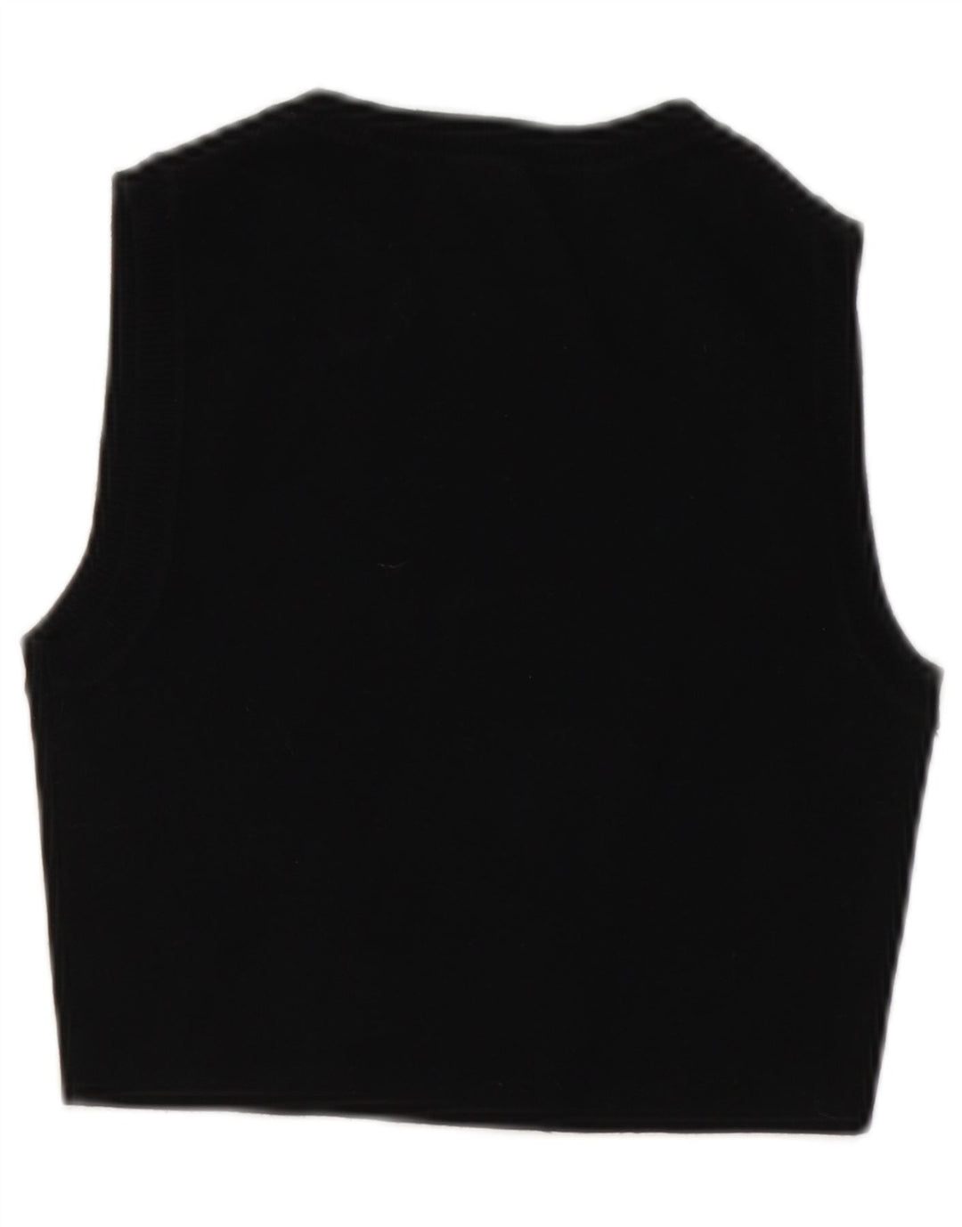 Zara Mujer Crop Vest Top UK 42 Medium Viscosa Negra