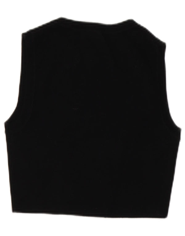 Zara Mujer Crop Vest Top UK 42 Medium Viscosa Negra