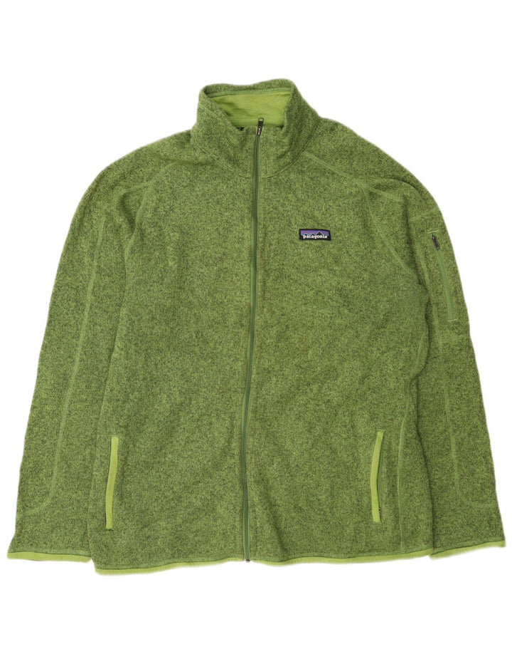 Patagonia Hombre Chándal Top Chaqueta XL Verde Poliéster Moteado
