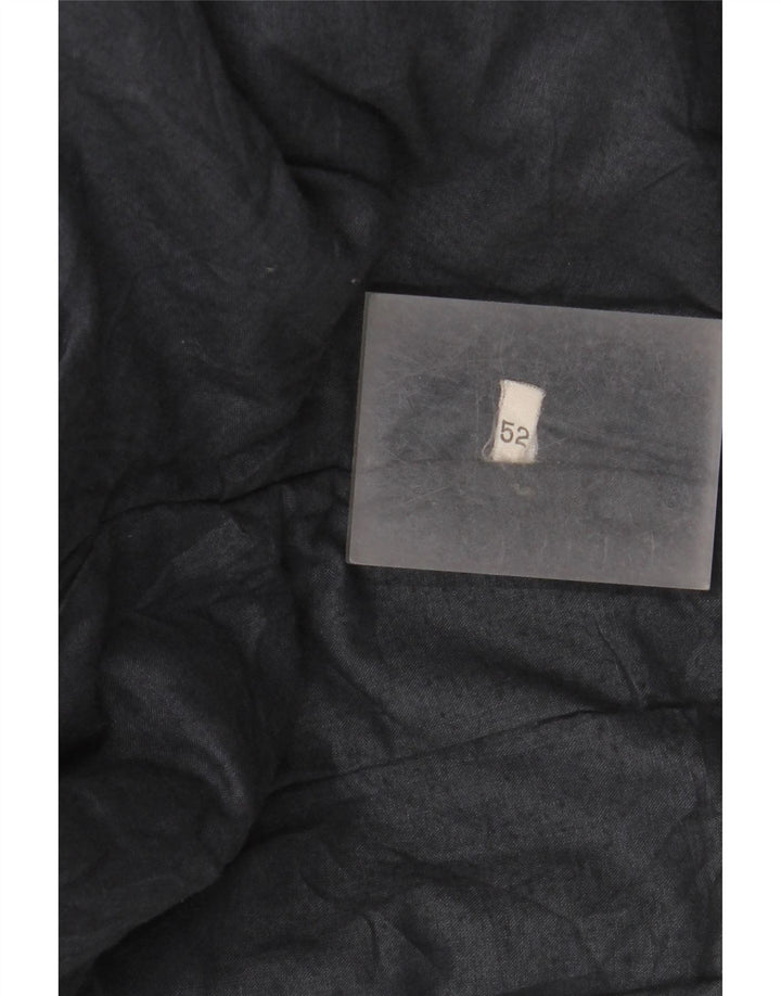 Chaqueta de cuero vintage para hombre de gran tamaño IT 52 XL Negro