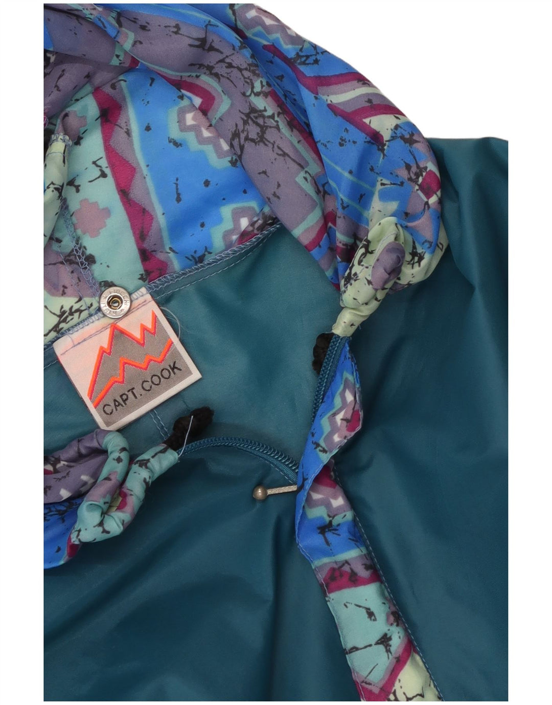 Capt. Cook Chaqueta impermeable con capucha abstracta para hombre UK 38 Azul medio