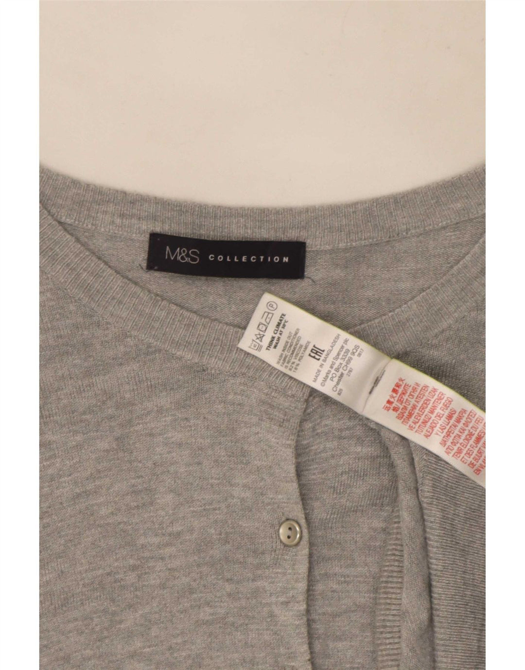 Marks & Spencer Suéter tipo cárdigan para mujer UK 46 Viscosa gris grande
