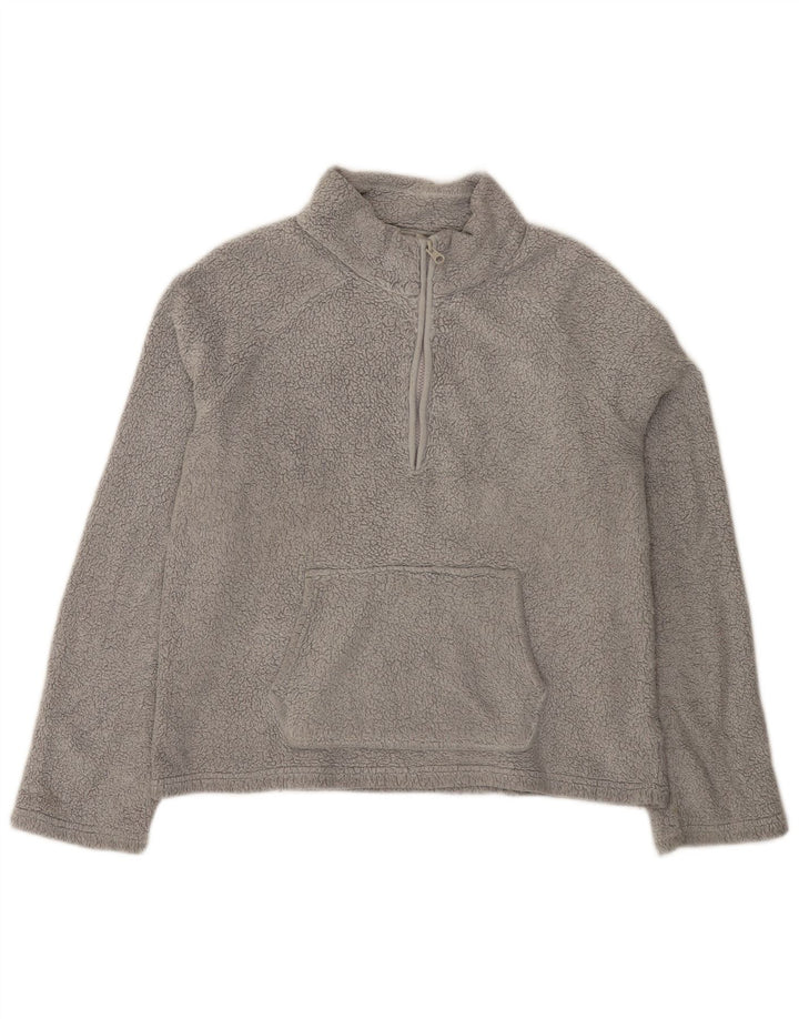 Jersey de forro polar con cuello y cremallera para mujer de Fat Face UK 44 Poliéster gris grande