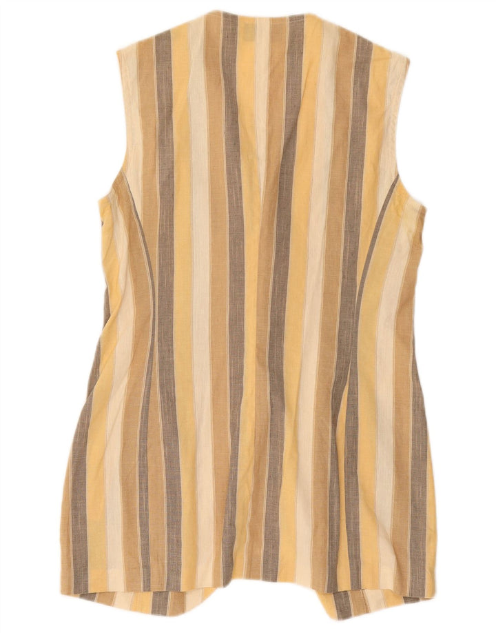 Vintage mujer sin mangas Blazer chaqueta IT 44 medio multicolor rayas