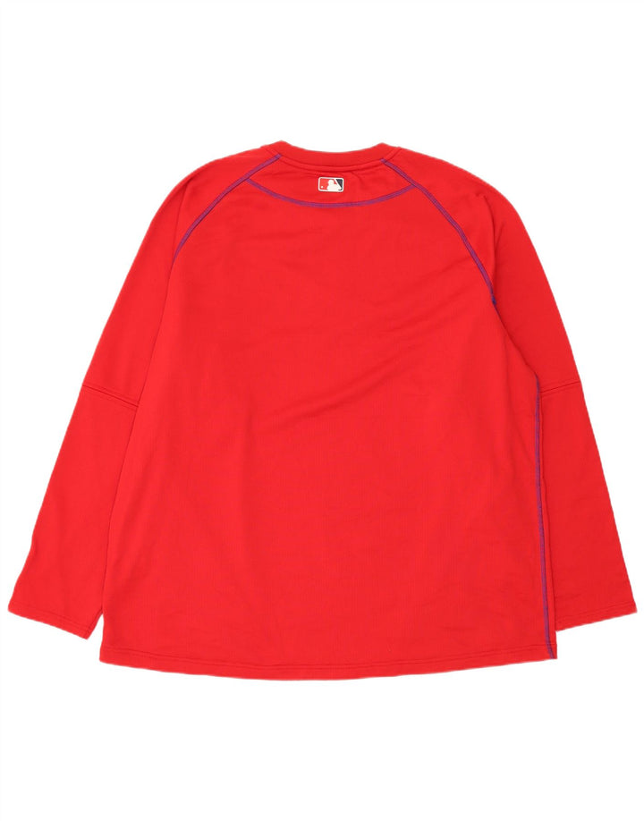 Majestic Mens Washington Nationals Top manga larga XL poliéster rojo