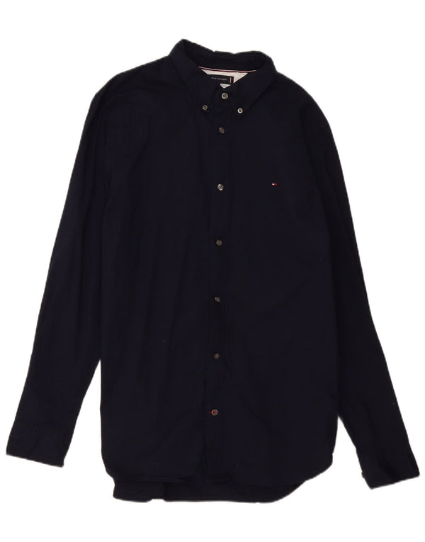 Camisa Tommy Hilfiger Hombre Slim Fit Algodón Azul Marino Grande
