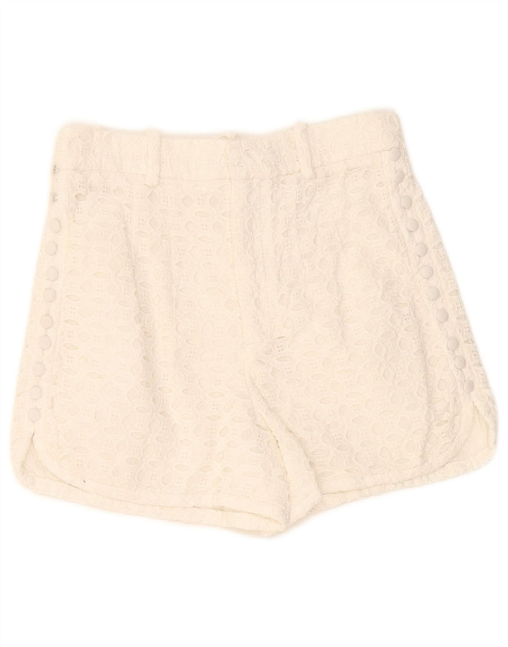 ZARA Mujer Shorts Casual Talle Alto XS W24 Blanco