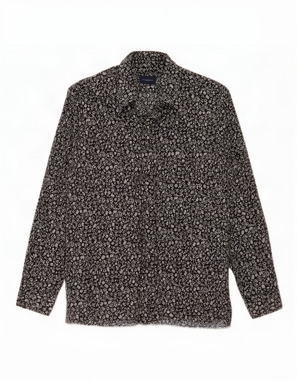 Abercrombie & Fitch Camisa con estampado abstracto para hombre Small Black