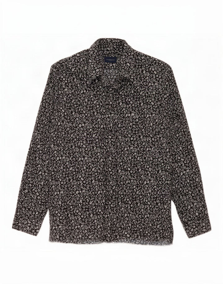 Abercrombie & Fitch Camisa con estampado abstracto para hombre Small Black