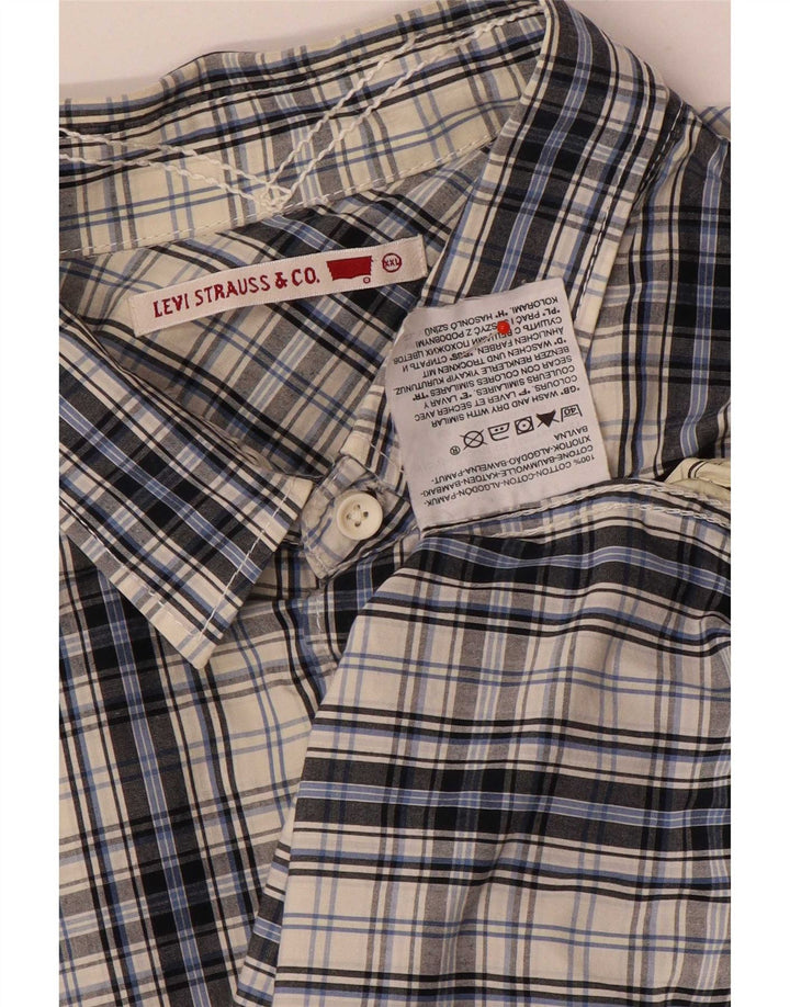 Levi's Camisa De Manga Corta Para Hombre 2XL Algodón A Cuadros Azul
