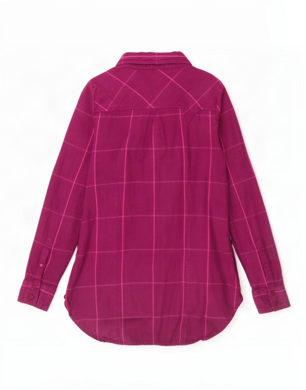 Camisa Vans Mujer UK 10 Small Púrpura Cuadros Algodón