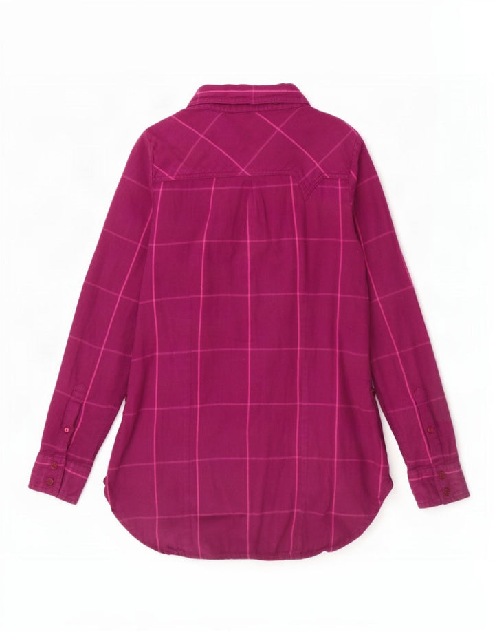 Camisa Vans Mujer UK 10 Small Púrpura Cuadros Algodón