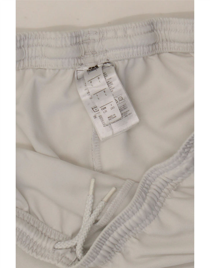 Adidas - Pantalones cortos deportivos para hombre, tamaño grande, poliéster blanco