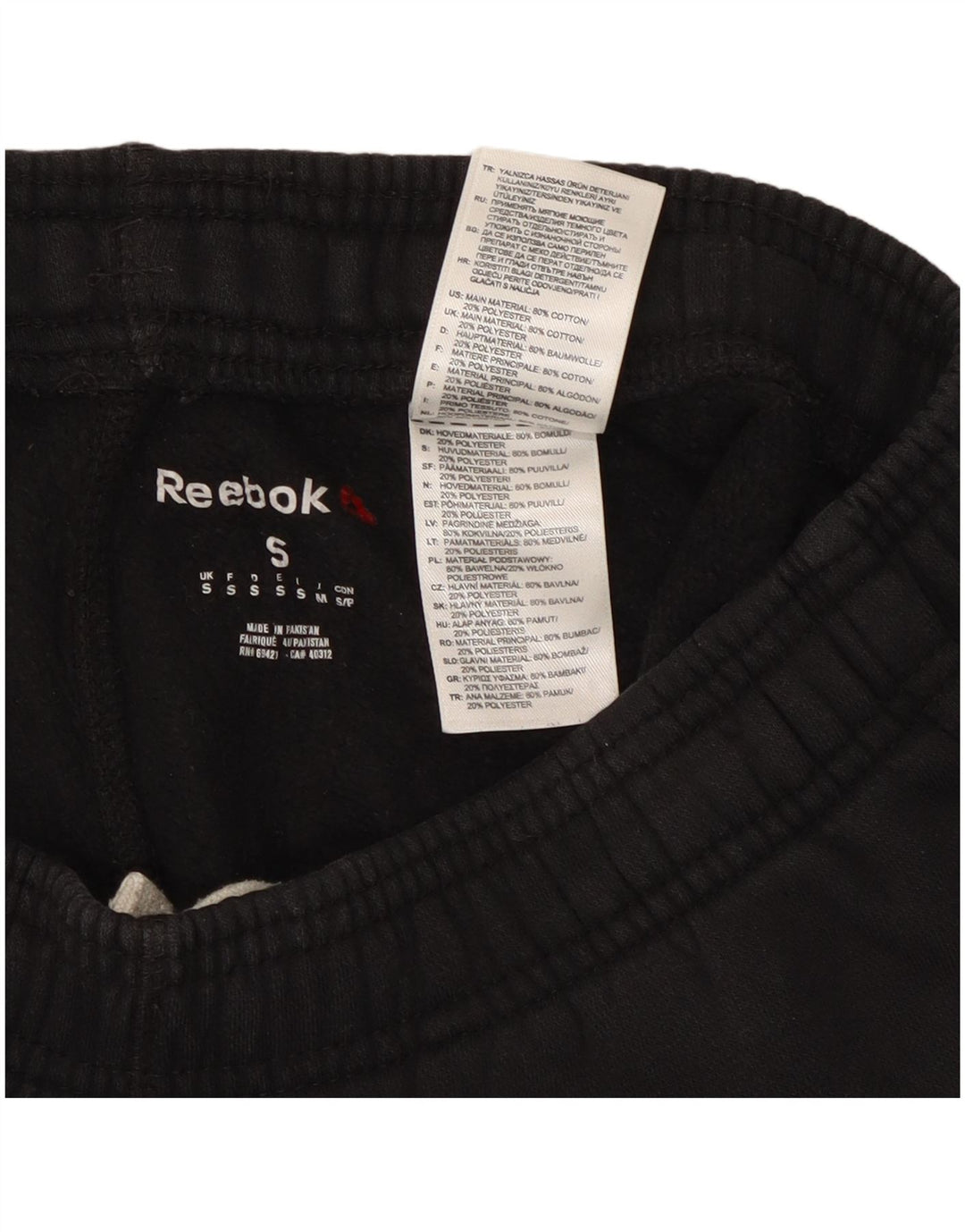 Reebok Pantalones de Chándal para Hombre Joggers Small Negro Algodón