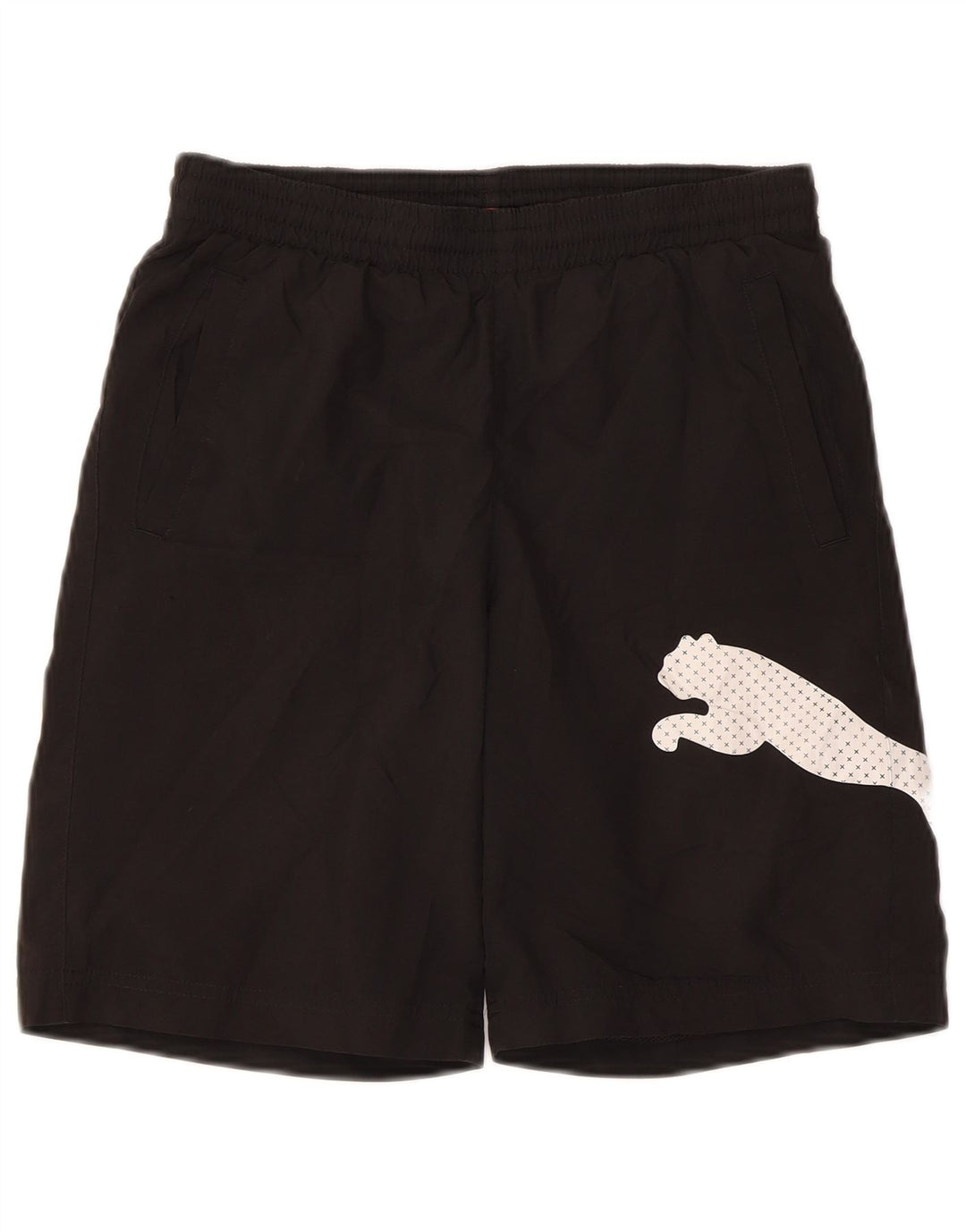 PUMA Shorts deportivos con gráficos para hombre, talla pequeña, negro