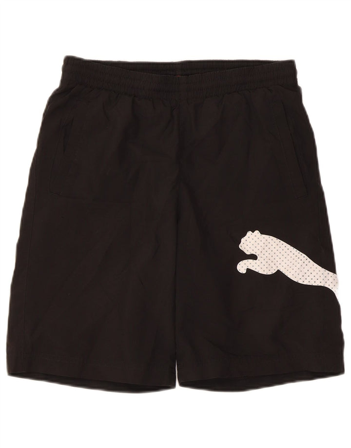 PUMA Shorts deportivos con gráficos para hombre, talla pequeña, negro