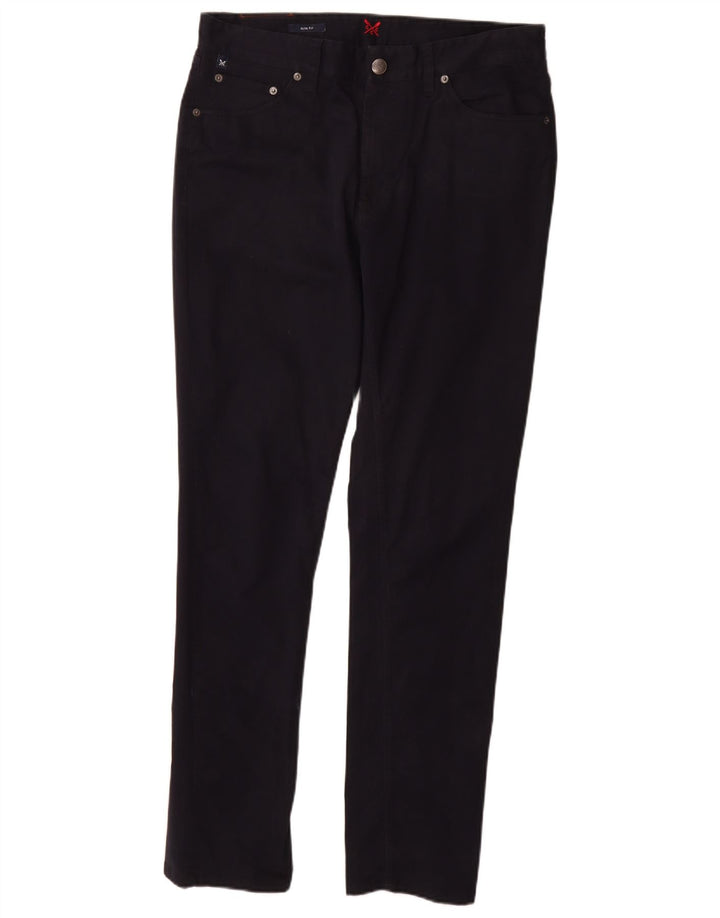CREW CLOTHING Pantalones casuales ajustados para mujer W34 L31 Algodón azul marino
