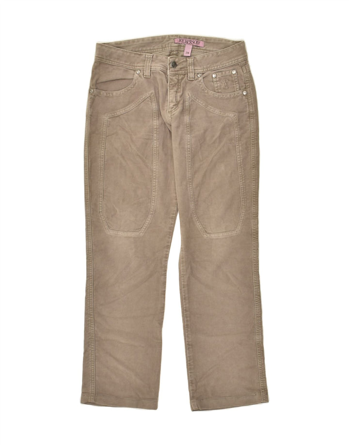 JECKERSON Womens Straight Casual Trousers W28 L26  Grey Cotton | Vintage Jeckerson | Thrift | Second-Hand Jeckerson | Used Clothing | Messina Hembry 