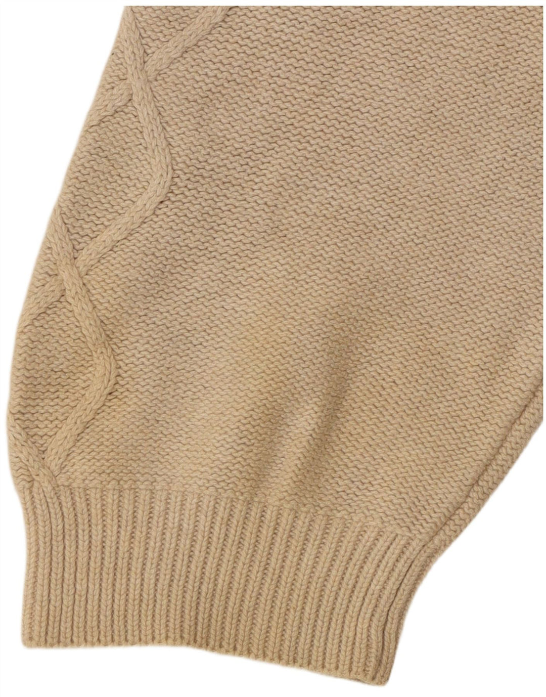 Marks & Spencer Suéter tipo jersey con cuello redondo y ajuste a medida para hombre, talla grande, color beige