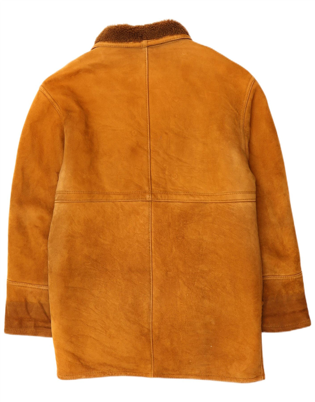 Vintage hombres shearling abrigo IT 46 pequeño marrón shearling