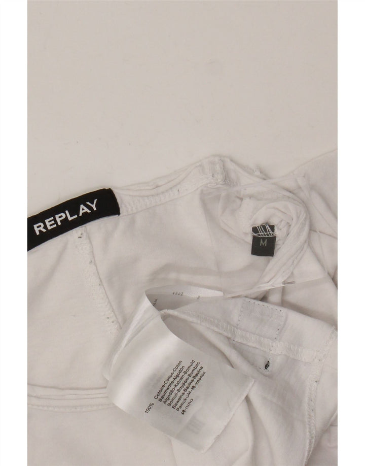 Replay Camiseta Hombre Top Medium Blanco Algodón