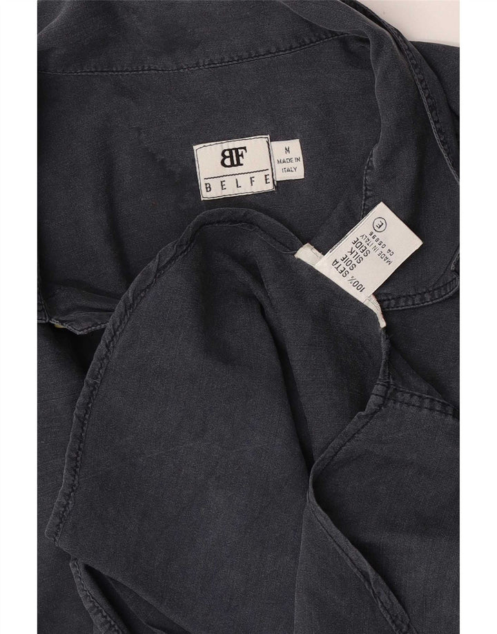 Belfe & Belfe Camisa tipo jersey de manga corta para hombre Seda gris medio