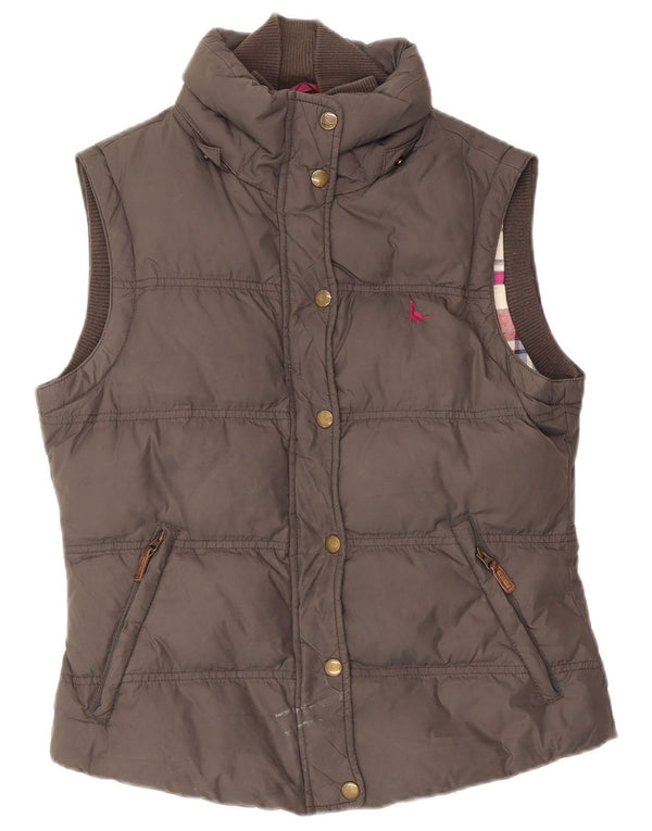 Jack Wills Chaleco acolchado para mujer UK 10 Small Grey Nylon