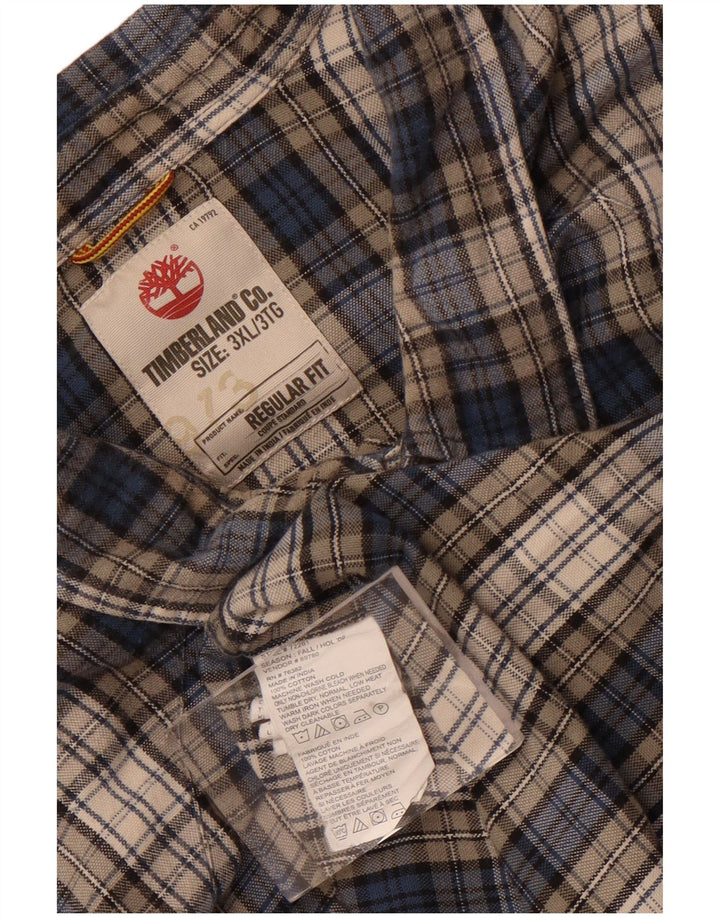 Timberland Camisa de franela de ajuste regular para hombre 3XL Algodón a cuadros gris