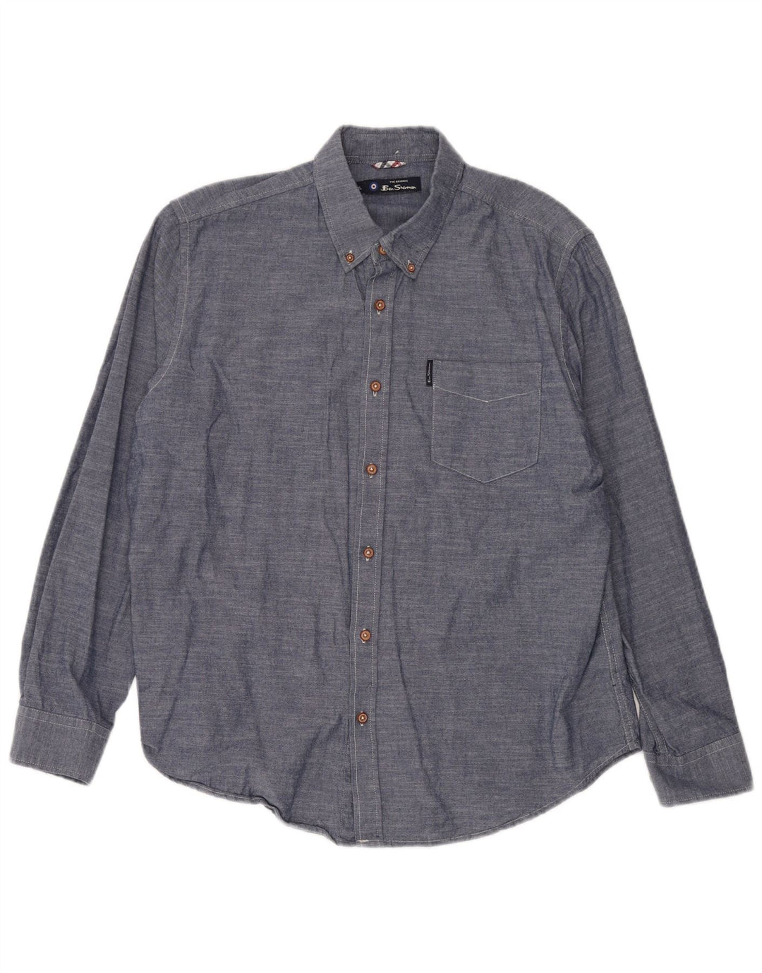 BEN SHERMAN Camisa Hombre XL Azul Marino Algodón