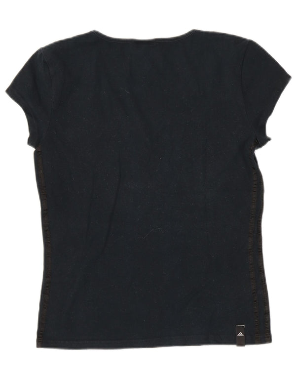 ADIDAS Camiseta para mujer Top UK 10 Small Black Cotton