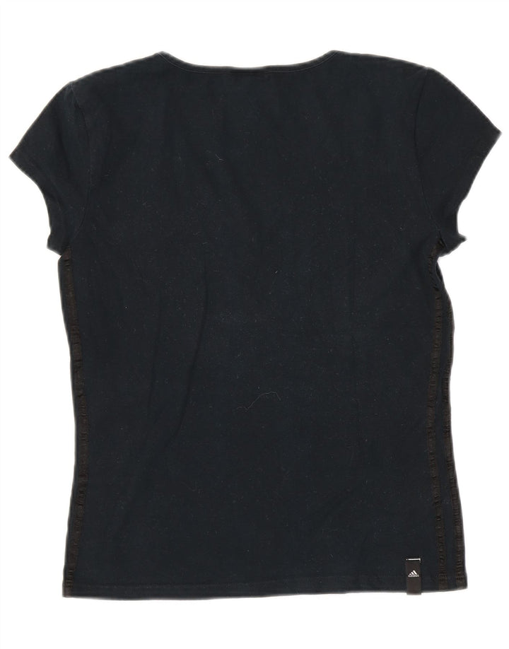 ADIDAS Camiseta para mujer Top UK 10 Small Black Cotton