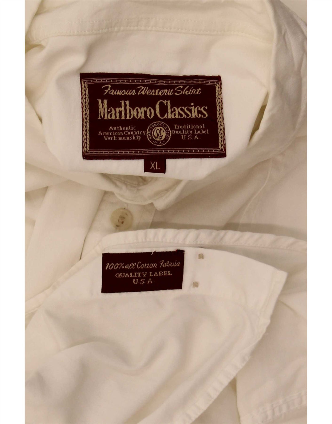 Marlboro Classics Camisa Manga Corta Hombre XL Blanco Algodón