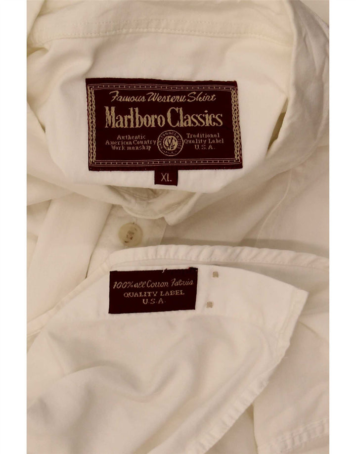 Marlboro Classics Camisa Manga Corta Hombre XL Blanco Algodón