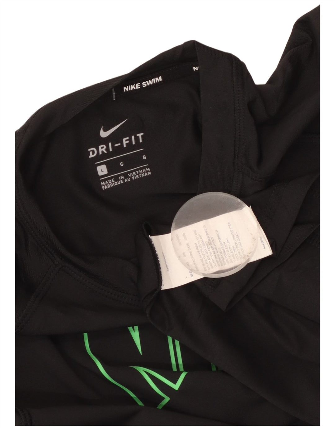 Nike Dri Fit Graphic Top manga larga para mujer UK 44 grande poliéster negro