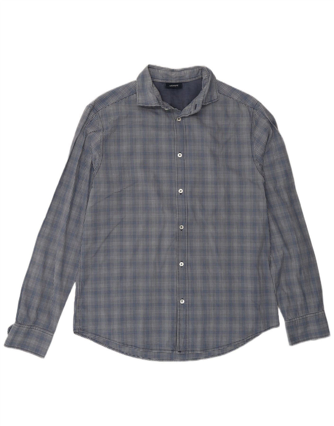 Armani Jeans Camisa Hombre XL Azul Marino Vichy