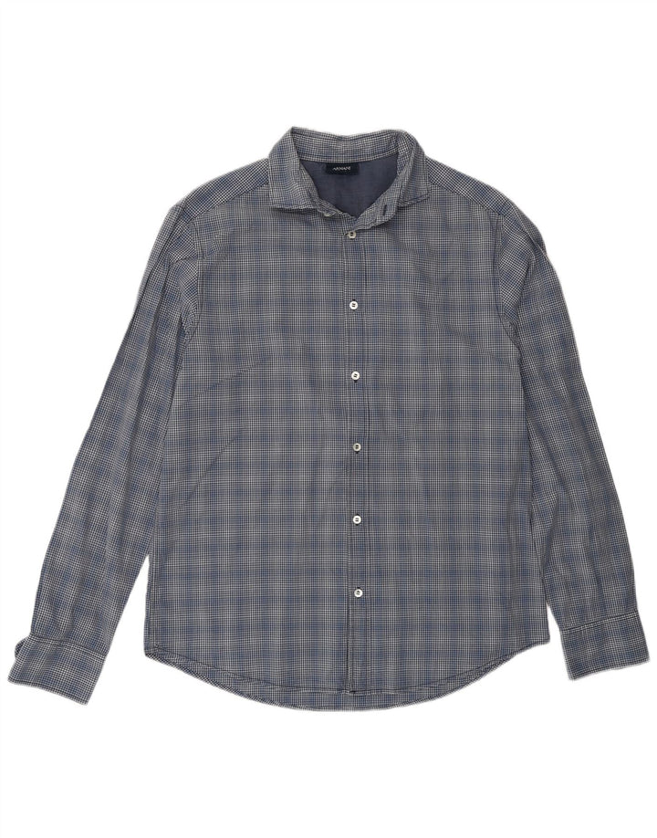 Armani Jeans Camisa Hombre XL Azul Marino Vichy