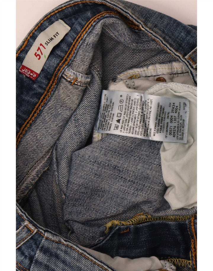 Levi's Mujer 571 Slim Jeans W29 L30 Algodón Azul
