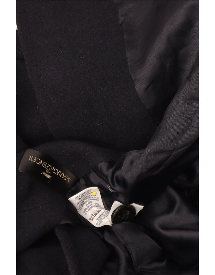 Marks & Spencer Abrigo cruzado para mujer UK 10 Small Lana negra