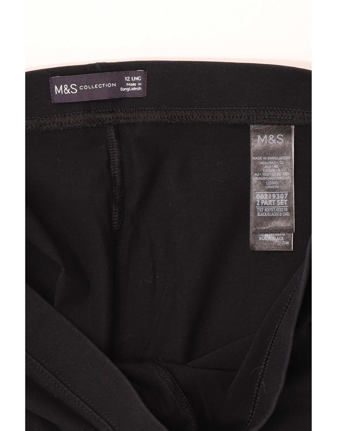 Marks & Spencer Leggings para mujer Reino Unido 12 Mediano Algodón negro