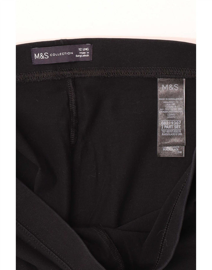 Marks & Spencer Leggings para mujer Reino Unido 12 Mediano Algodón negro