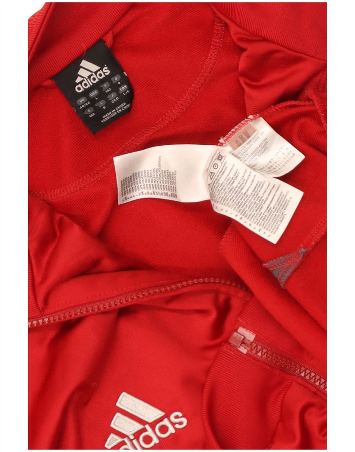 Adidas - Chaqueta de chándal para hombre, talla 44/46, poliéster color rojo grande