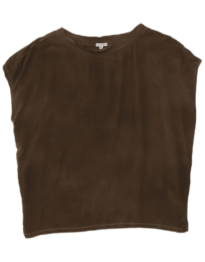 JIGSAW Blusa extragrande para mujer UK 40 Modal caqui mediano