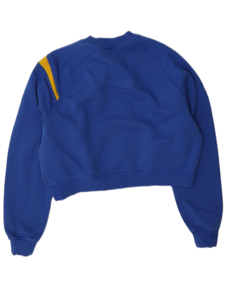 Nike Mujer Graphic Crop Sudadera Jumper UK 44 Algodón Azul Medio