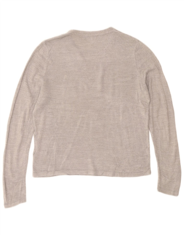 Marks & Spencer Suéter de cuello redondo para mujer UK 44 Acrílico gris medio