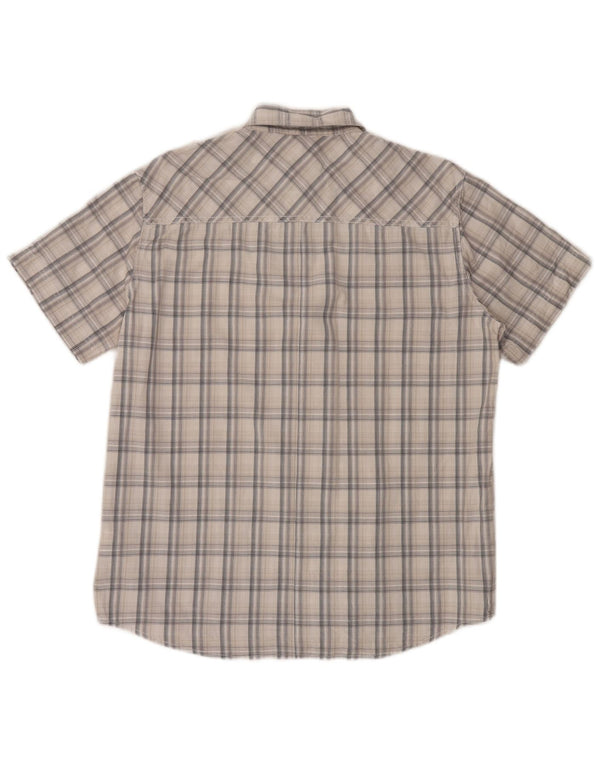 Wrangler Camisa De Manga Corta Para Hombre De Algodón A Cuadros Blanco Mediano