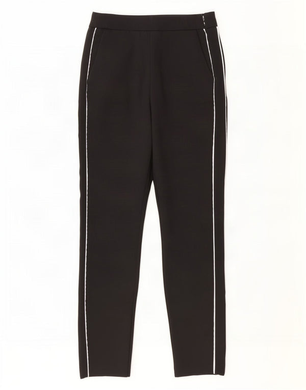 Zara Mujer Pantalones Casuales Cónicos XS W24 L26 Negro