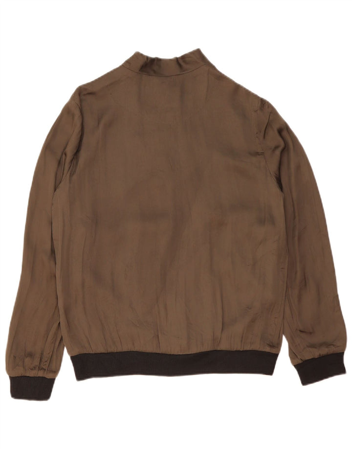 Zara Mujer Chaqueta Bomber Extragrande UK 10 Small Caqui Colorblock Poliéster