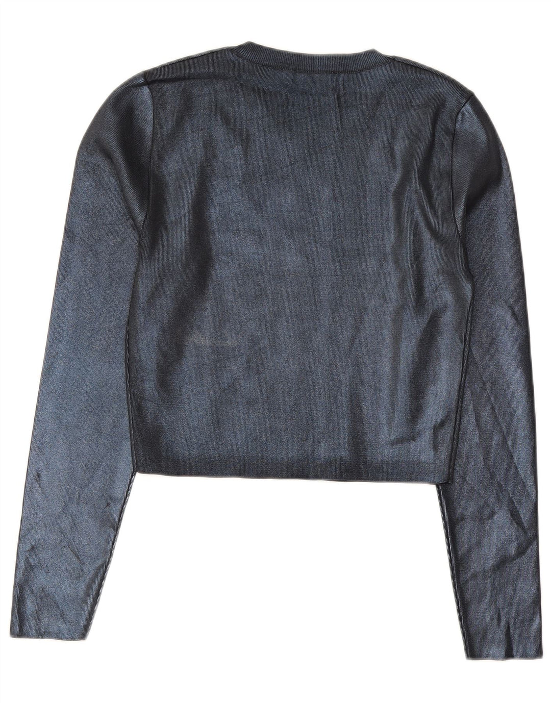 Zara Mujer Crop Top ES 40 XL Poliéster Azul Marino