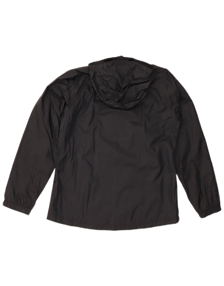 L.L.BEAN Chaqueta impermeable con capucha de gran tamaño para mujer UK 10 Small Black Nylon